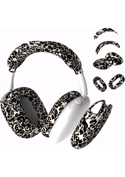 Airpods Max Uyumlu Leopar Desenli Silikon Kulaklık Kılıfı