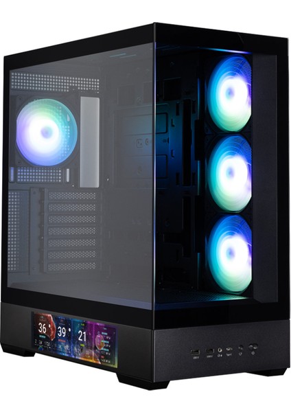 P40 Ds Black Atx Mıd Tower Sıyah Kasa 2 x USB 3.0, 1 x USB Type-C,1 x Mikrofon, 1 x Kulaklık, 4x 120MM Argb Fan