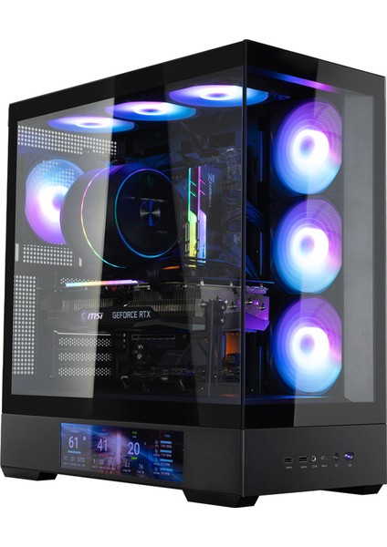 P40 Ds Black Atx Mıd Tower Sıyah Kasa 2 x USB 3.0, 1 x USB Type-C,1 x Mikrofon, 1 x Kulaklık, 4x 120MM Argb Fan