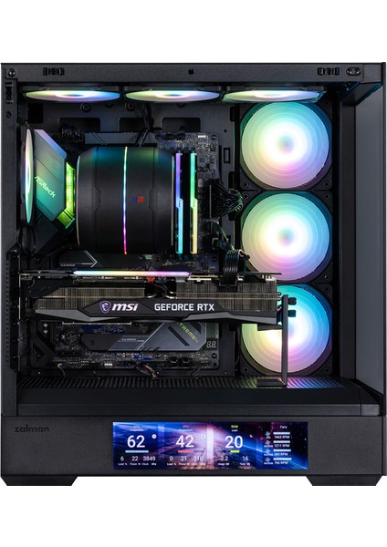 P40 Ds Black Atx Mıd Tower Sıyah Kasa 2 x USB 3.0, 1 x USB Type-C,1 x Mikrofon, 1 x Kulaklık, 4x 120MM Argb Fan