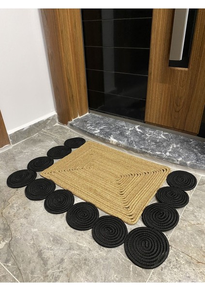 1VENEDIK Serisi Jüt, Desenli Kapı Önü, Paspası, Banyo Paspası, Balkon Paspası / Hediyelik, Ev Eşyası.