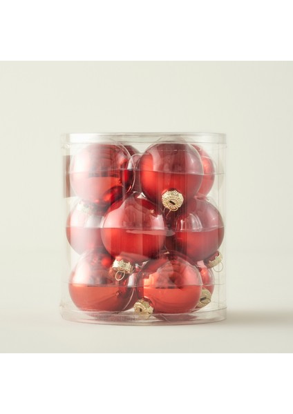 Christmas Yılbaşı Süsü 12'li Kırmızı (6 cm)