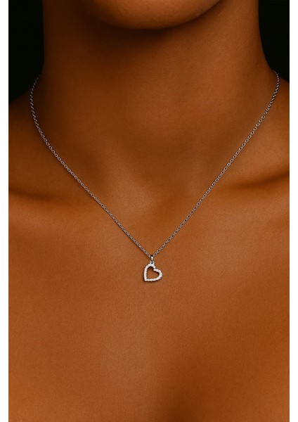 Pure Taşlı Kalp Gümüş Kolye fiyatları