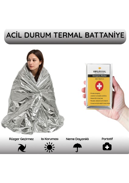 Acil Durum Seti | Termal Battaniye ( Tek Tarafllı) ve Acil Durum Gıda | Deprem, Afet, Ilk Yardım, Survival Kit ve Kamp Için Uygun Hayatta Kalma Seti fırsatları