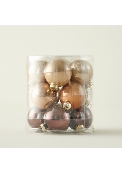 Christmas Yılbaşı Süsü 12'li Kahverengi (6 cm)