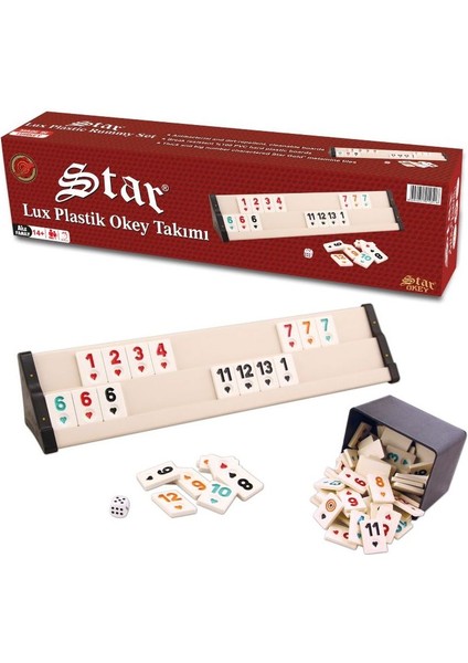 Lüks Plastik Okey Takımı Koyu Bej