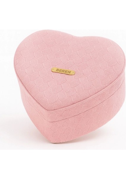 Dekoratif Kadife Takı Bijuteri Mücevher Kutusu Organizer Düzenleyici Pembe Kalpli fiyatları