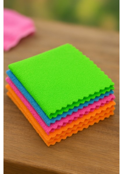 Lazer Kesim (Piko Desenli) 8'li Mikrofiber Bez Mikro Fiber Temizlik Bezi 30 x 30 cm