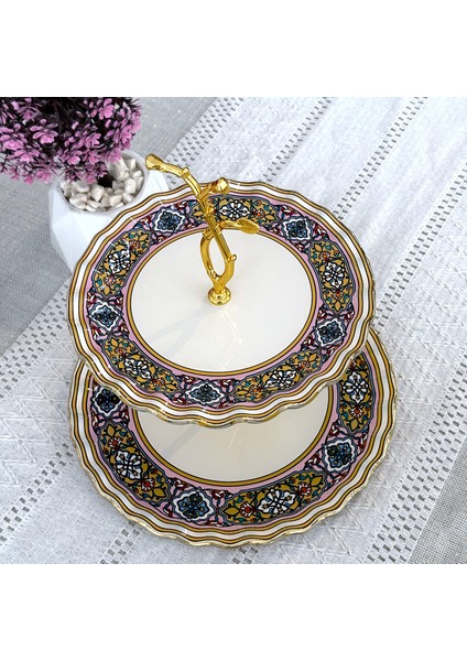 Glore Gisele Altın Yaldızlı Cam Kurabiyelik