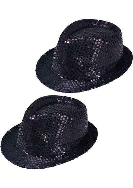 Çocuk Boy Siyah Payetli Şapka Gösteri Şapkası Michael Jackson Şapkası 54 No modelleri