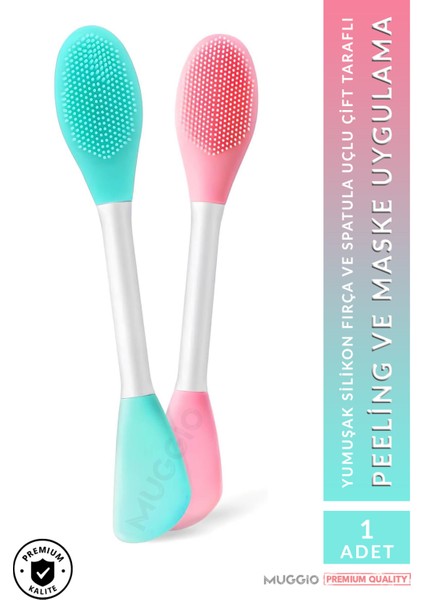Çift Taraflı Silikon Maske Uygulama Spatula ve Peeling Fırçası 1 Adet