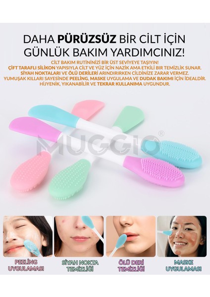 Çift Taraflı Silikon Maske Uygulama Spatula ve Peeling Fırçası 1 Adet fiyatları