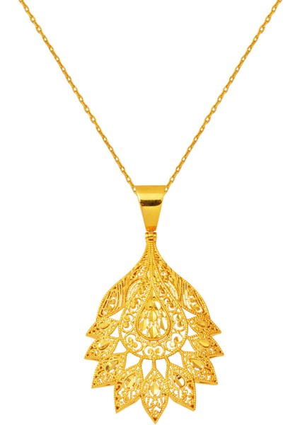 Hint Motifli 22 Ayar Altın Kolye