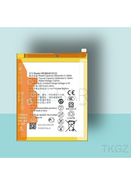 Tkgz - Huawei P10 Lite Batarya Pil Orijinal Sıfır