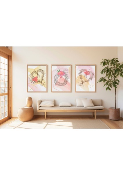 Dekoratif 3lü Tablo,ahşap Çerçeveli,soyut Tablo,duvar Tablo,duvar Susu,mutfak Tablo Cerceveli Tablo fiyatları