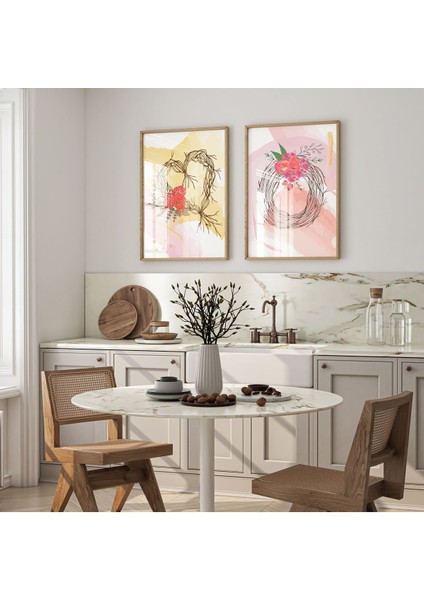 Dekoratif 3lü Tablo,ahşap Çerçeveli,soyut Tablo,duvar Tablo,duvar Susu,mutfak Tablo Cerceveli Tablo modelleri