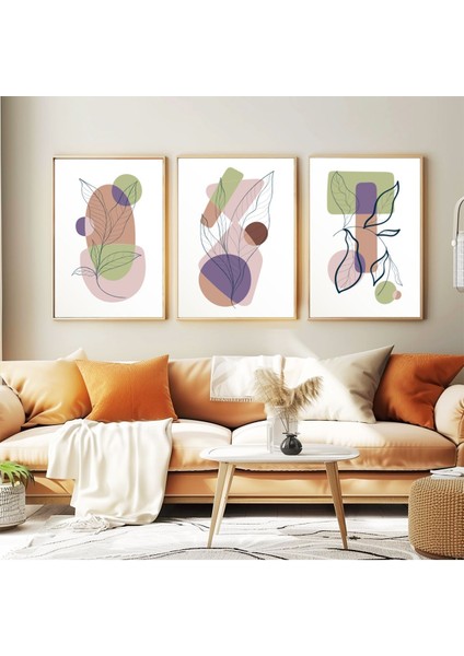 Dekoratif 3lü Tablo,ahşap Çerçeveli,soyut Tablo,duvar Tablo,duvar Susu,mutfak Tablo Cerceveli Tablo