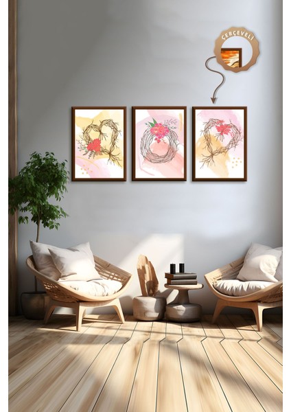 Dekoratif 3lü Tablo,ahşap Çerçeveli,soyut Tablo,duvar Tablo,duvar Susu,mutfak Tablo Cerceveli Tablo