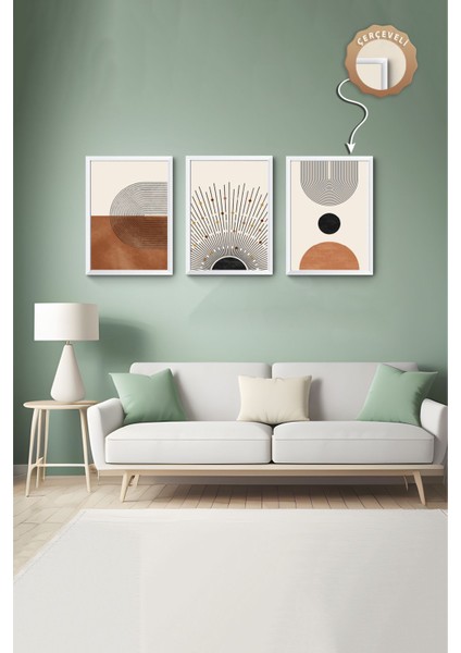 Dekoratif 3lü Tablo,ahşap Çerçeveli,soyut Tablo,duvar Tablo,duvar Susu,mutfak Tablo Cerceveli Tablo