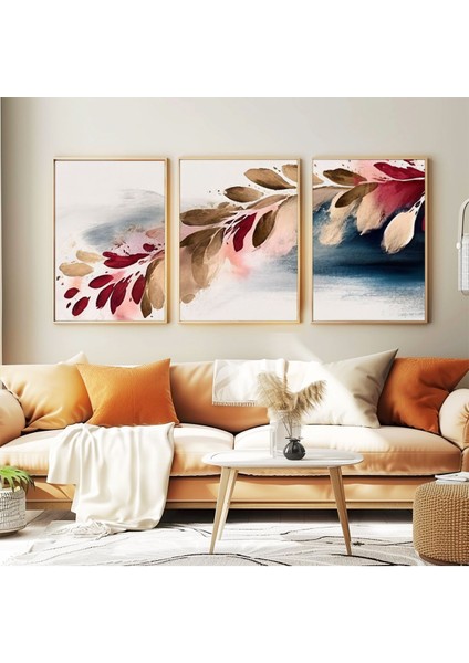 Dekoratif 3lü Tablo,ahşap Çerçeveli,soyut Tablo,duvar Tablo,duvar Susu,mutfak Tablo Cerceveli Tablo