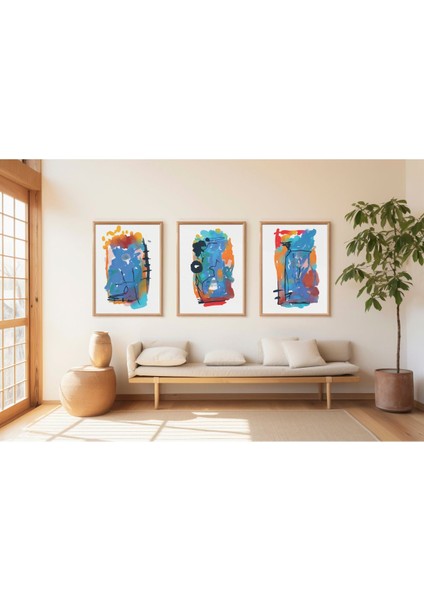 Dekoratif 3lü Tablo,ahşap Çerçeveli,soyut Tablo,duvar Tablo,duvar Susu,mutfak Tablo Cerceveli Tablo fiyatları