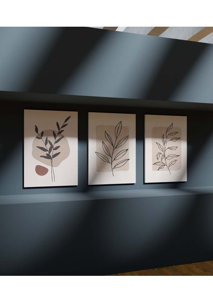 Çerçeve Görünümlü Premium Kalite Duvar Tablosu Mutfak Tabloları 3 Lü Tablo