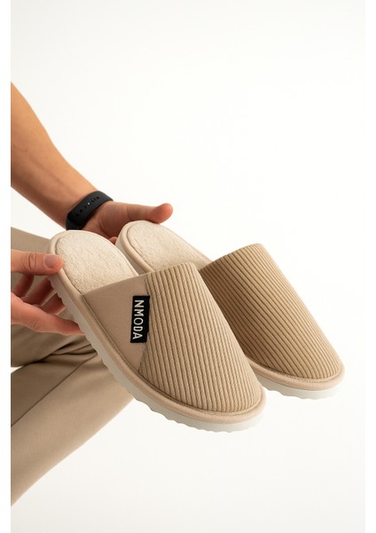 Unisex Ev Terliği Kaymaz Tabanlı Ribana Kumaş Konforlu Model Şık ve Konforlu Ev Içi Terlik Yarı Deri fiyatları