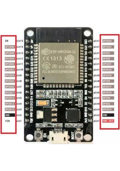 Wıfı+Bluetooth Esp-32 ESP-32S Wifi ve Bluetooth Geliştirme Kartı
