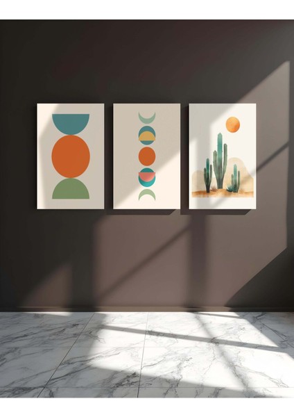 Premium Kalite Bohem Tablo Çerçeve Görünümlü Premium Kalite 3 Lü Tablo fiyatları