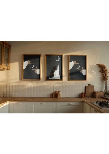Dekoratif 3lü Tablo,ahşap Çerçeveli,soyut Tablo,duvar Tablo,duvar Susu,mutfak Tablo Cerceveli Tablo modelleri
