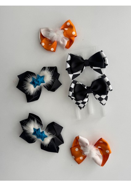 Fiyonklu Saç Tokası 6'lı – Renkli Set, Günlük & Okul