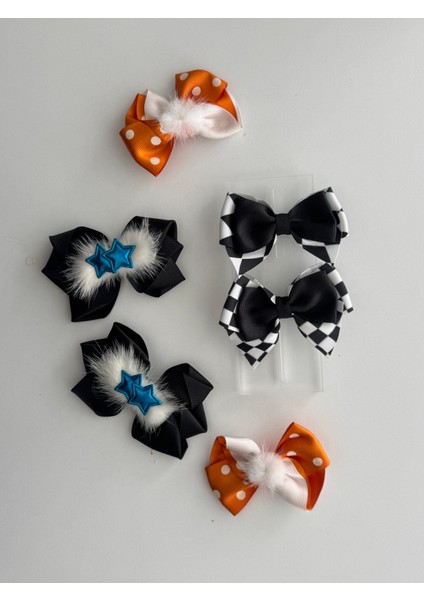 Fiyonklu Saç Tokası 6'lı – Renkli Set, Günlük & Okul