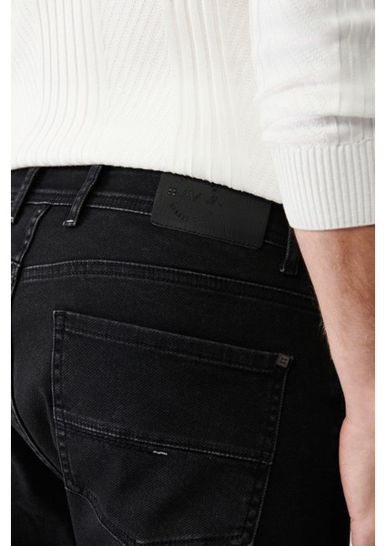 Erkek Siyah Eskitme Yıkamalı Kaplamalı Rio Skinny Fit Jean Pantolon B003517