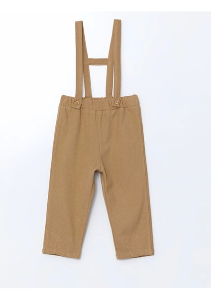 Lcw Baby Kahverengi Bisiklet Yaka Çizgili Erkek Bebek Tişört ve Askılı Pantolon 2'li indirimleri