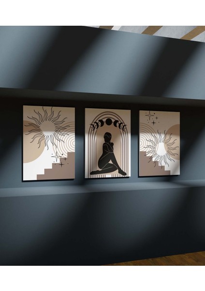 Çerçeve Görünümlü Premium Kalite Duvar Tablosu Mutfak Tabloları 3 Lü Tablo