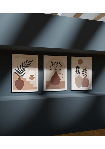 Duvar Tablosu Çerçeve Görünümlü Mutfak Tabloları 3 Lü Tablo Premium Kalite Modern Tablo Bohem Tablo