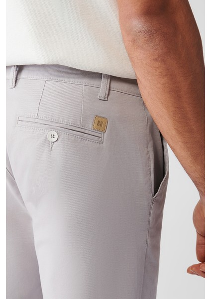 Erkek Taş Esnek Chino Kanvas Slim Fit Pantolon B003002
