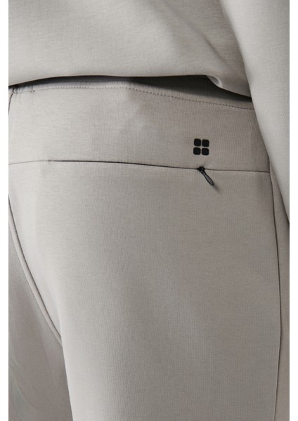 Erkek Gri Beli Lastikli Bağcıklı Bi-Stretch İnterlok Regular Fit Eşofman Altı B003400