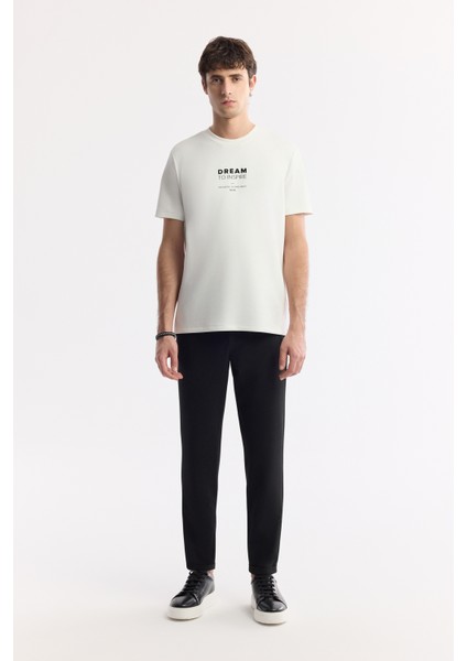 Erkek Siyah Beli Lastikli Bi-Stretch Chino Slim Fit Pantolon B003033