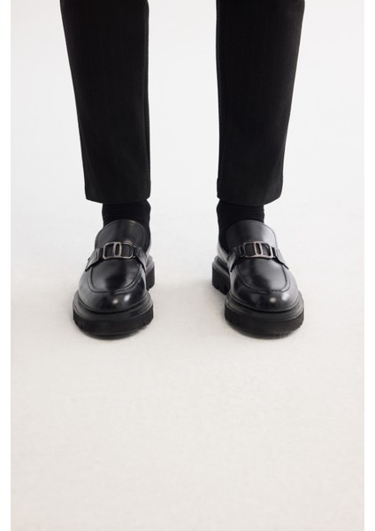 Erkek Siyah %100 Deri Klasik Ayakkabı A42Y8015