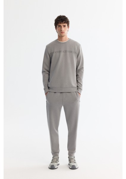 Erkek Gri Bisiklet Yaka Baskılı Soft Touch Regular Fit Sweatshirt A42Y1307 indirimleri