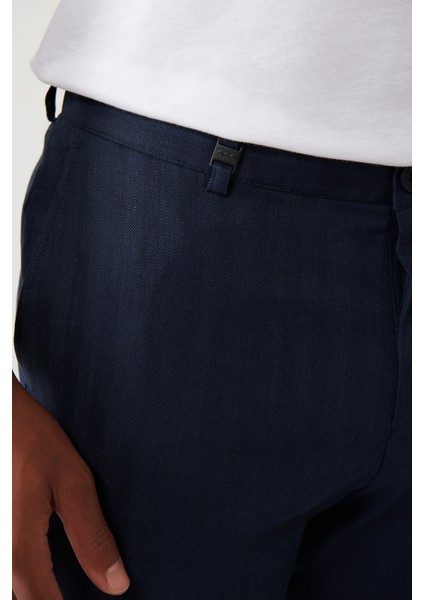 Erkek Lacivert Yandan Cepli Esnek Kumaşlı Lightweight Relaxed Fit Pantolon A41Y3206