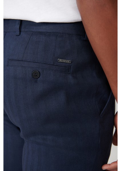 Erkek Lacivert Yandan Cepli Esnek Kumaşlı Lightweight Relaxed Fit Pantolon A41Y3206