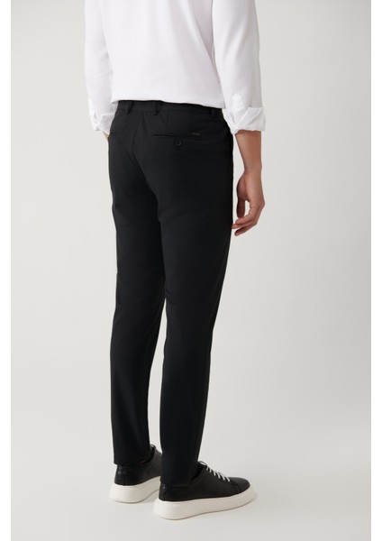 Erkek Siyah Yandan Cepli Su İtici Bi-Stretch Slim Fit Pantolon A41Y3230 indirimleri