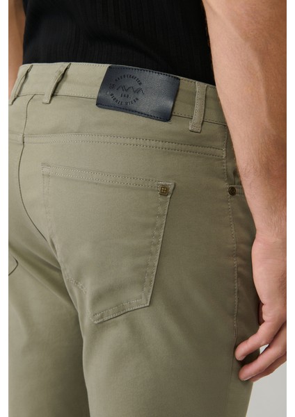 Erkek Haki Klasik Bel 5 Cep Slim Fit Pantolon A41Y3071