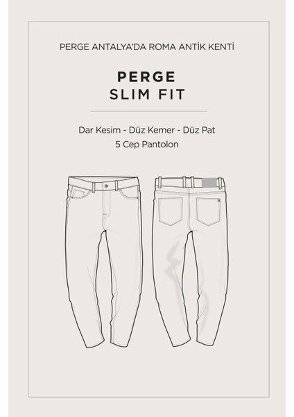 Erkek Haki Klasik Bel 5 Cep Slim Fit Pantolon A41Y3071