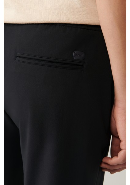 Erkek Lacivert Örme Beli Lastikli Relaxed Fit Pantolon A41Y3036