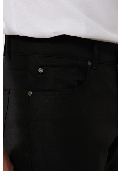 Erkek Siyah Klasik Bel 5 Cep Slim Fit Pantolon A41Y3071