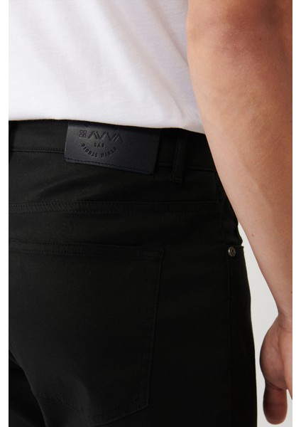 Erkek Siyah Klasik Bel 5 Cep Slim Fit Pantolon A41Y3071