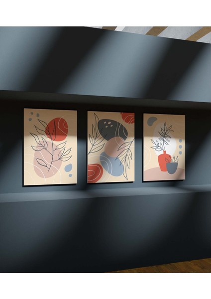 Duvar Tablosu Çerçeve Görünümlü Premium Kalite Mutfak Tabloları 3 Lü Tablo Modern Tablo Bohem Tablo